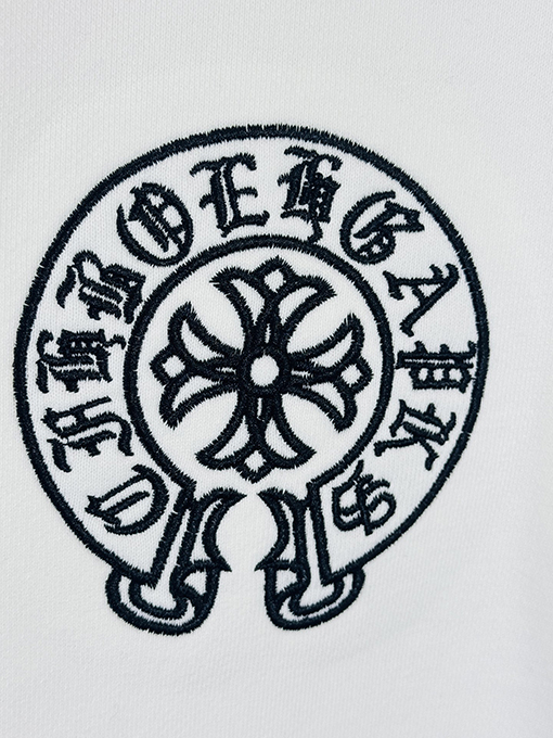 クロムハーツ ウォッシュアップリケ刺繍スタンドカラージッパースウェットシャツ