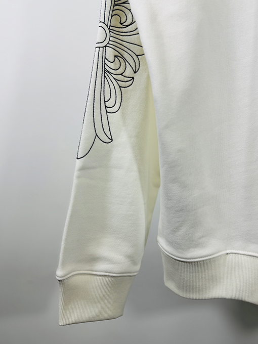 クロムハーツ ウォッシュアップリケ刺繍スタンドカラージッパースウェットシャツ