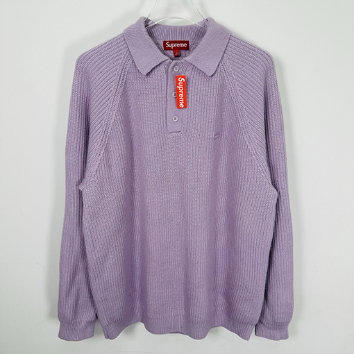 シュプリーム SMALL BOX POLO SWEATER 刺繍ロゴニット長袖ポロシャツセーター
