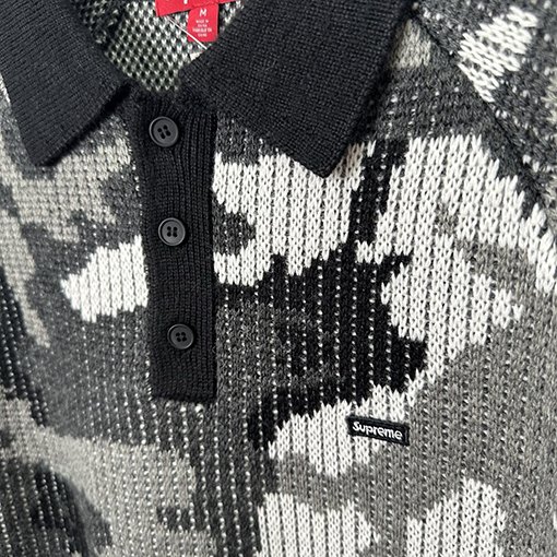 シュプリーム SMALL BOX POLO SWEATER 刺繍ロゴニット長袖ポロシャツセーター