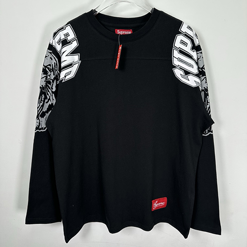 シュプリーム MASCOT FOOTBALL TOP タイガーヘッド番号66フットボール ロングスリーブ シャツ