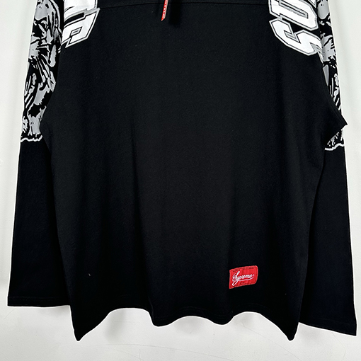 シュプリーム MASCOT FOOTBALL TOP タイガーヘッド番号66フットボール ロングスリーブ シャツ