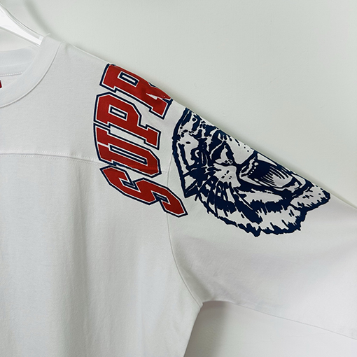 シュプリーム MASCOT FOOTBALL TOP タイガーヘッド番号66フットボール ロングスリーブ シャツ