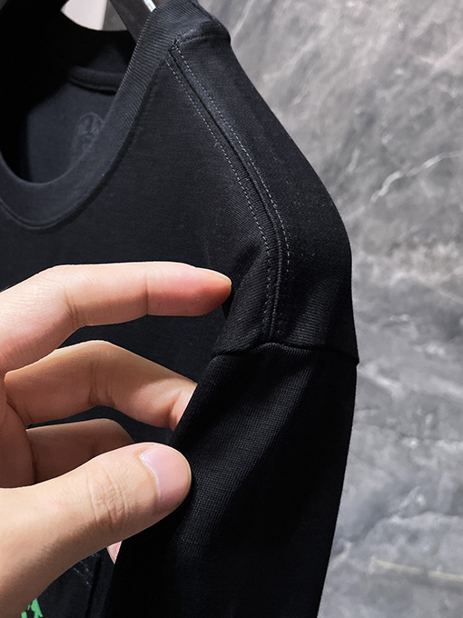 クロムハーツコピー 限定蔓と剣をデザインした緑の花柄ロングスリーブシャツ