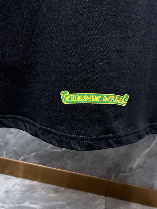 クロムハーツコピー 限定蔓と剣をデザインした緑の花柄ロングスリーブシャツ