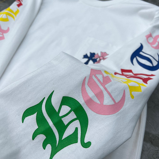 クロムハーツコピー カラフルファントムクロスレターフローラルロングスリーブシャツ