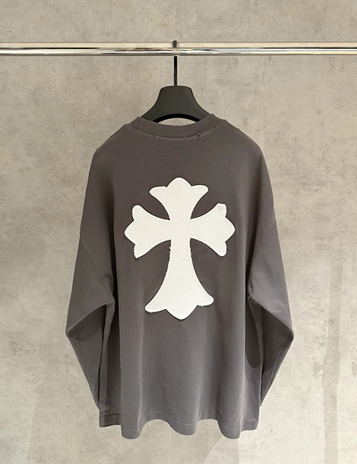 クロムハーツ 新作アップリケ刺繍ロングスリーブスウェットシャツ