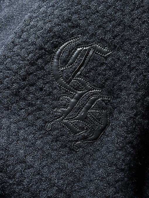 クロムハーツ ワッフルチェックのパッチワークカーディガンセーター