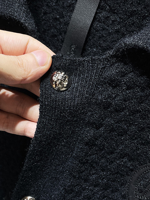 クロムハーツ ワッフルチェックのパッチワークカーディガンセーター