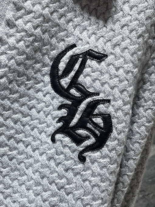 クロムハーツ ワッフルチェックのパッチワークカーディガンセーター