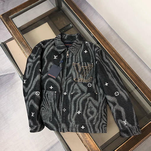 ルイヴィトン 新作ベースボールジャカードデニムダウンジャケット