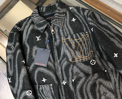 ルイヴィトン 新作ベースボールジャカードデニムダウンジャケット