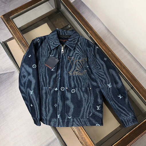 ルイヴィトン 新作ベースボールジャカードデニムダウンジャケット