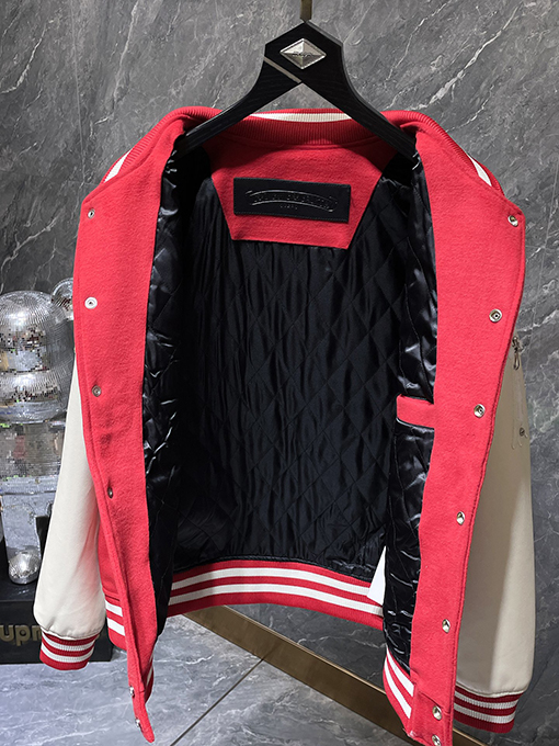 クロムハーツ サンスクリット十字ウールレザースリーブベースボールジャケット