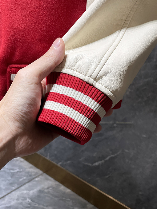 クロムハーツ サンスクリット十字ウールレザースリーブベースボールジャケット