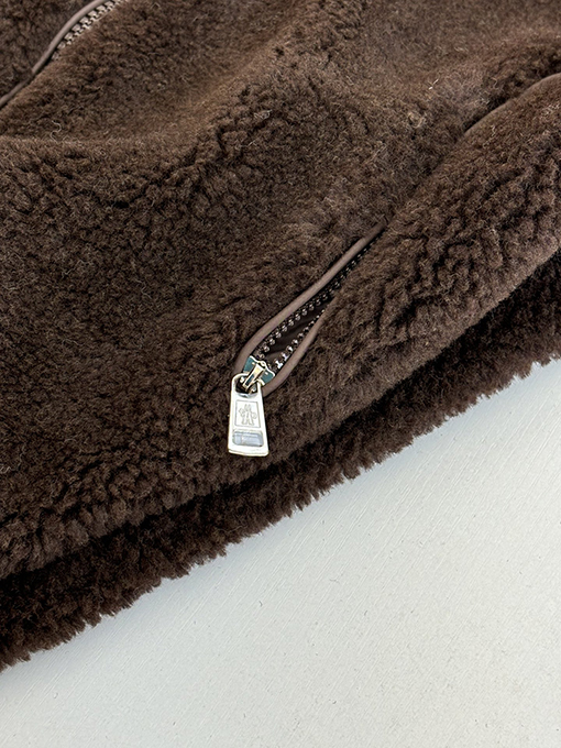 モンクレール 幾何学模様のジャカードウール混紡プラッシュフード付きジャケット