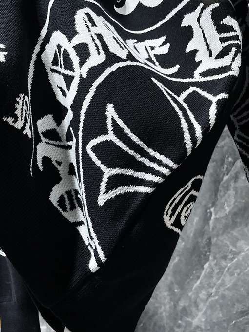 クロムハーツスーパーコピー ジャカード織りの馬蹄柄がの厚のセーター