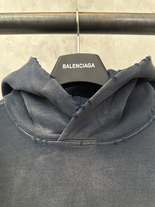 バレンシアガ Balenciaga シルバーテーププリントフード付きスウェットシャツ