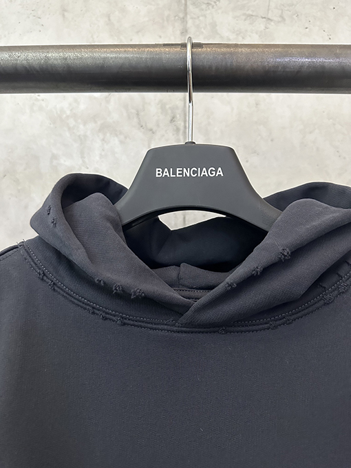 バレンシアガ Balenciaga シルバーテーププリントフード付きスウェットシャツ