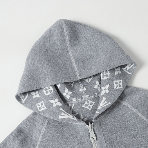 ルイヴィトン リバーシブル四つ葉のクローバージャカードカシミア混フード付きジャケット