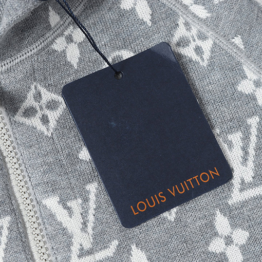 ルイヴィトン リバーシブル四つ葉のクローバージャカードカシミア混フード付きジャケット