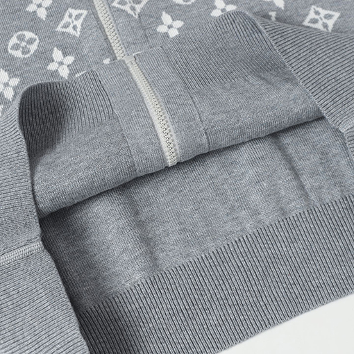 ルイヴィトン リバーシブル四つ葉のクローバージャカードカシミア混フード付きジャケット