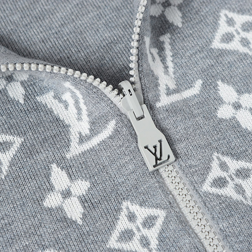 ルイヴィトン リバーシブル四つ葉のクローバージャカードカシミア混フード付きジャケット