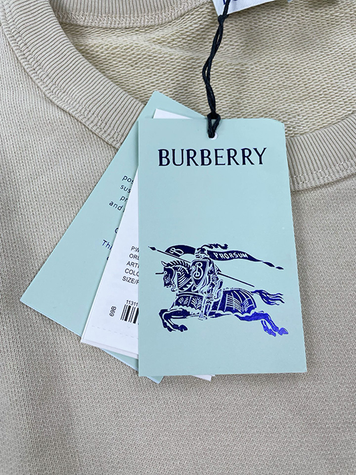 バーバリー チェック柄パッチワークウォーホースクルーネックスウェットシャツ