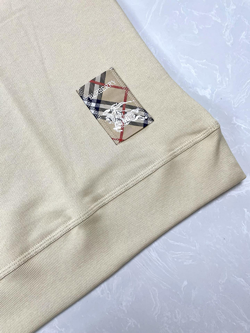 バーバリー チェック柄パッチワークウォーホースクルーネックスウェットシャツ