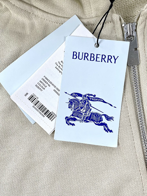 バーバリー チェック柄パッチワークウォーホースフード付きジップアップスウェットシャツ