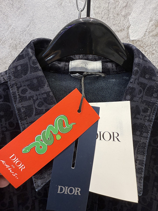 DIOR X KAWS 限定蛇年刺繍りフロックバーンアウトモノグラムプリントシャツ