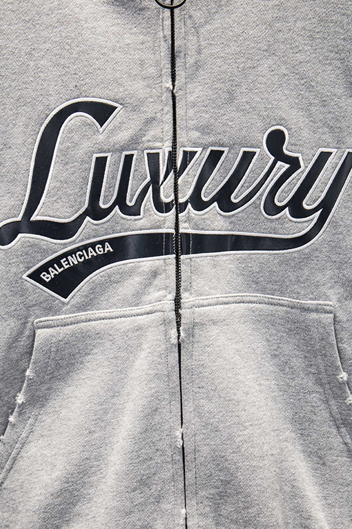 バレンシアガ Balenciaga 500gのフード付きジップアップスウェットシャツ