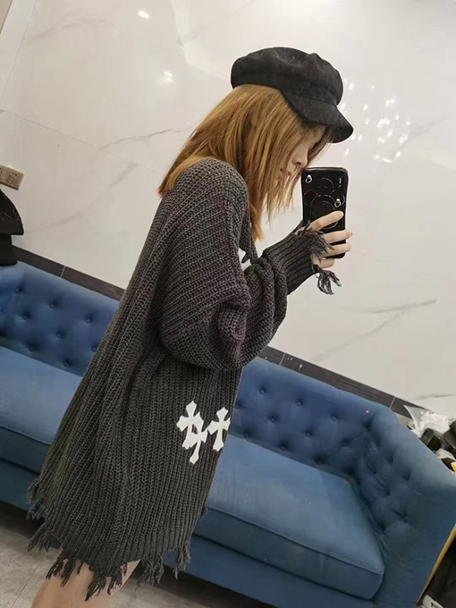 クロムハーツ ランウェイスタイルのチャンキーニットのルーズフィットセーター