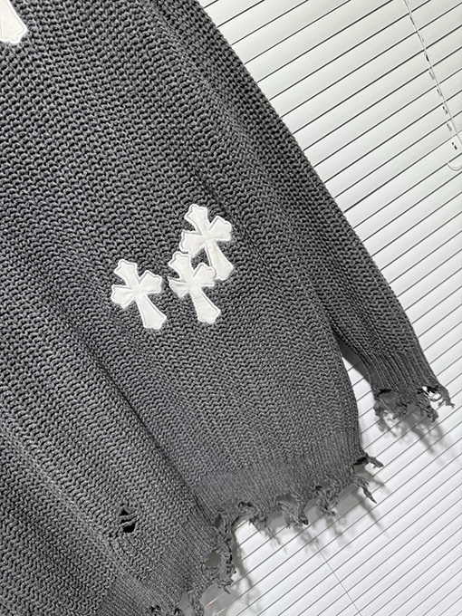 クロムハーツ ランウェイスタイルのチャンキーニットのルーズフィットセーター