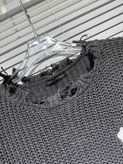 クロムハーツ ランウェイスタイルのチャンキーニットのルーズフィットセーター