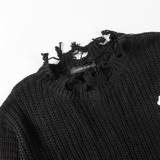 クロムハーツ ランウェイスタイルのチャンキーニットのルーズフィットセーター