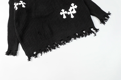 クロムハーツ ランウェイスタイルのチャンキーニットのルーズフィットセーター