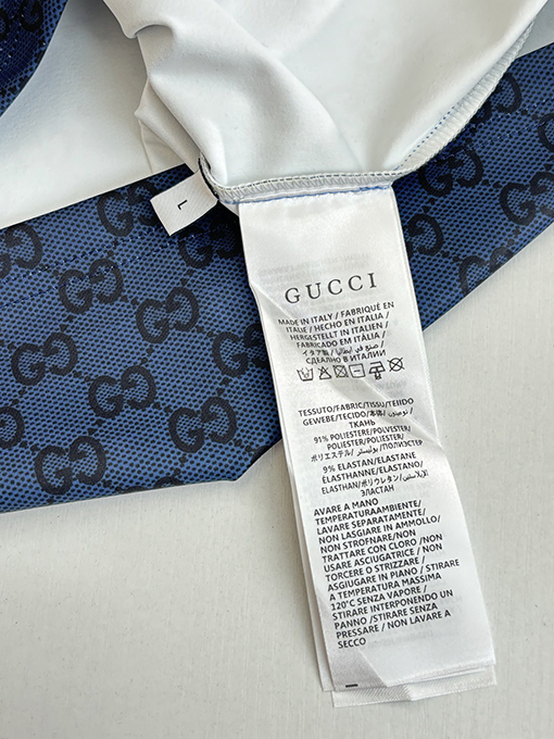 グッチ 新作のグラデーションカラーのラウンドネック長袖シャツ