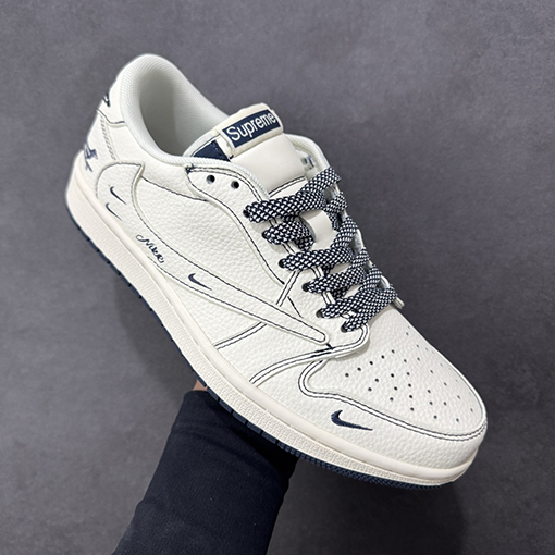 シュプリーム Nike Air Jordan 1 Low X Supremeコピー ローカット レトロルシューズ