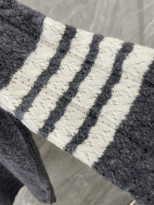 トムブラウン レディース透かし編みケーブルニットプルオーバーセーター