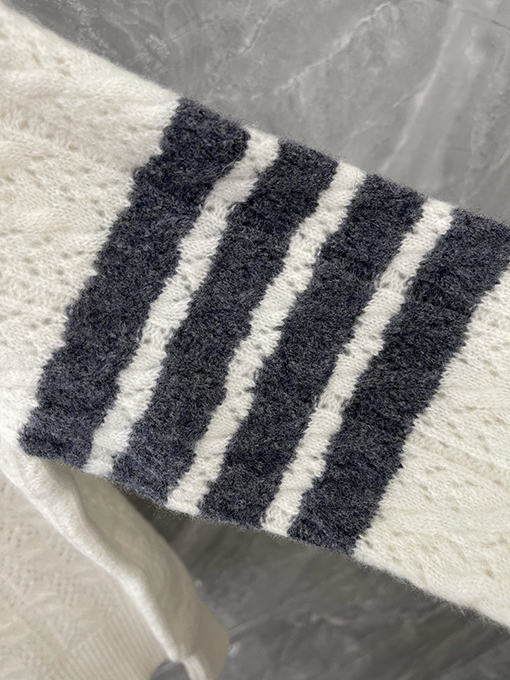 トムブラウン レディース透かし編みケーブルニットプルオーバーセーター