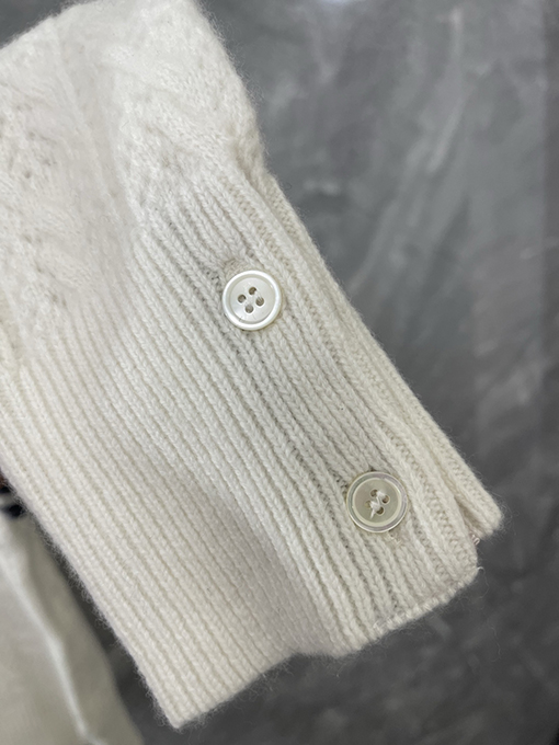 トムブラウン レディース透かし編みケーブルニットプルオーバーセーター