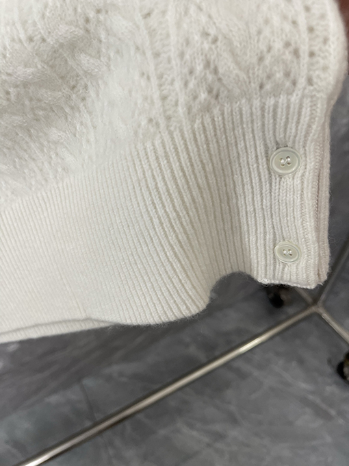 トムブラウン レディース透かし編みケーブルニットプルオーバーセーター