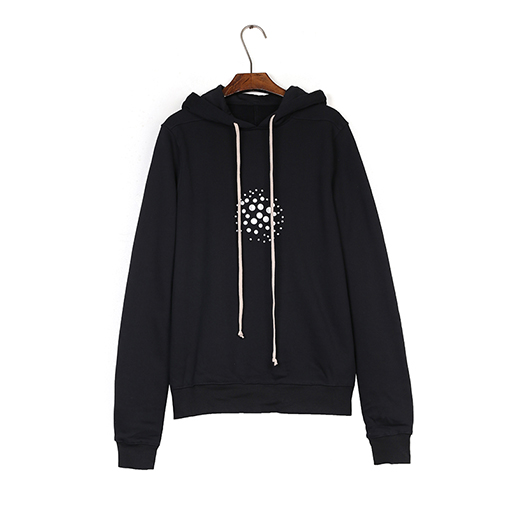 リックオウエンスコピー スパンコールフード付きスウェットシャツ