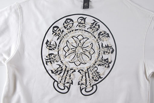 クロムハーツコピー 新しいパール反射プリントのテリースウェットシャツ