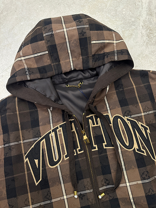 ルイヴィトンスーパーコピー チェック柄フード付きジャケット