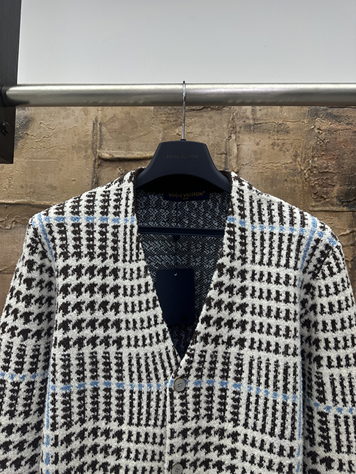 ルイヴィトン チェック柄ニットカーディガン