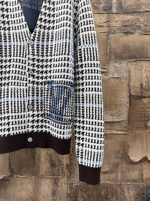 ルイヴィトン チェック柄ニットカーディガン