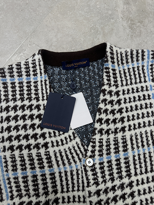 ルイヴィトン チェック柄ニットカーディガン