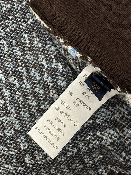 ルイヴィトン チェック柄ニットカーディガン